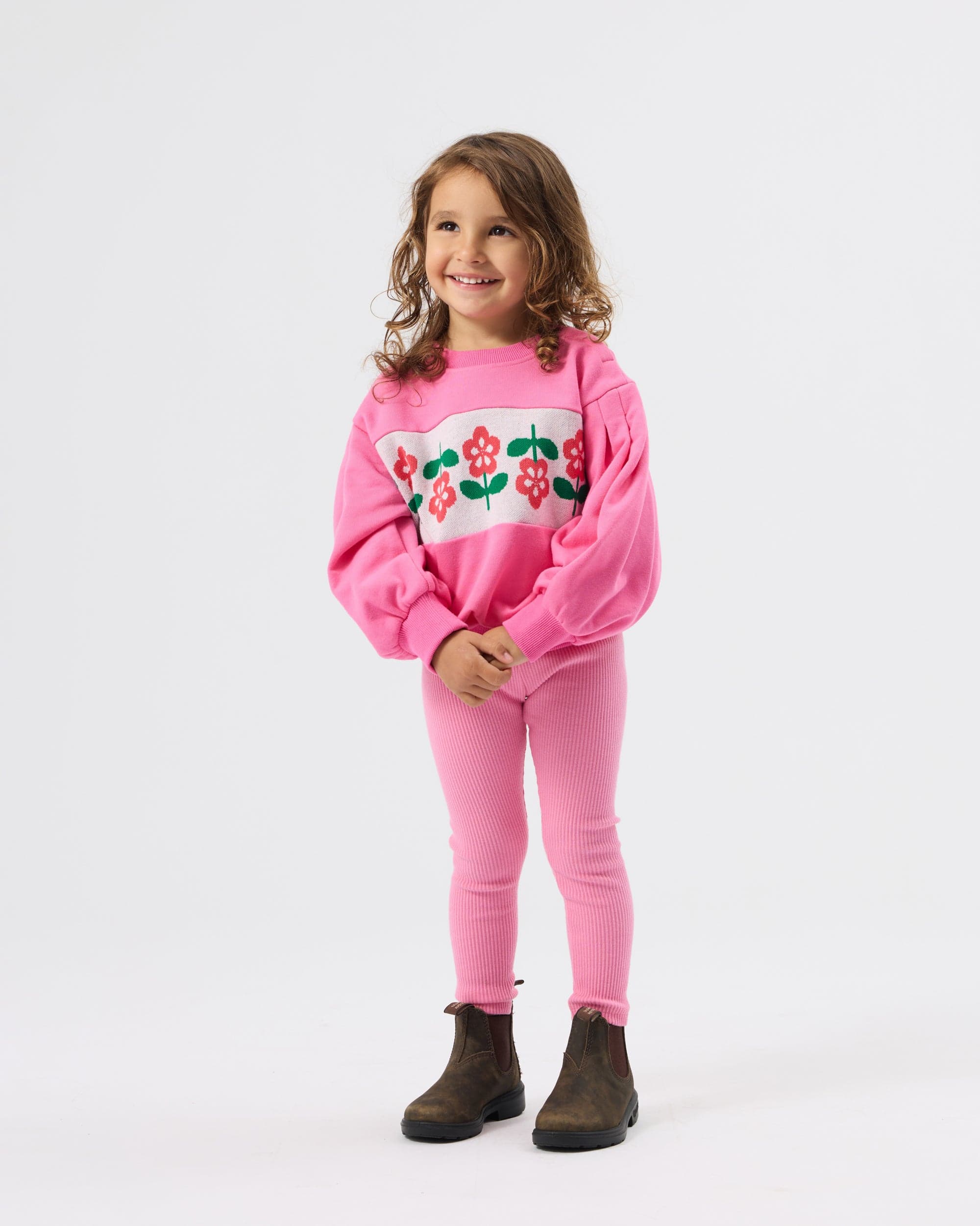 Goldie + Ace Girls Pants 6-12M Bowie Rib Legging Deep Pink