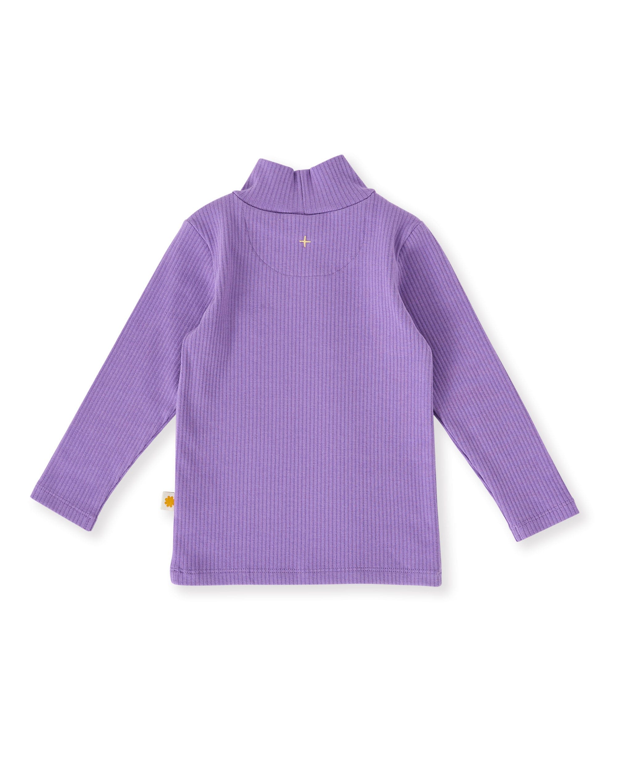 Goldie + Ace Girls Top Embroidered Rib Skivvy Grape