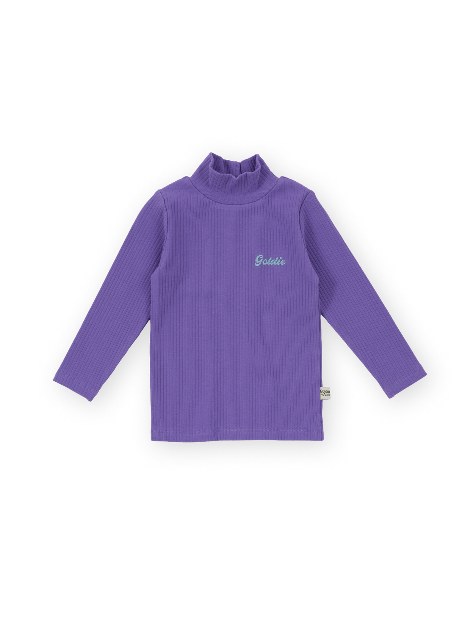 Goldie + Ace Girls Top Embroidered Rib Skivvy Grape