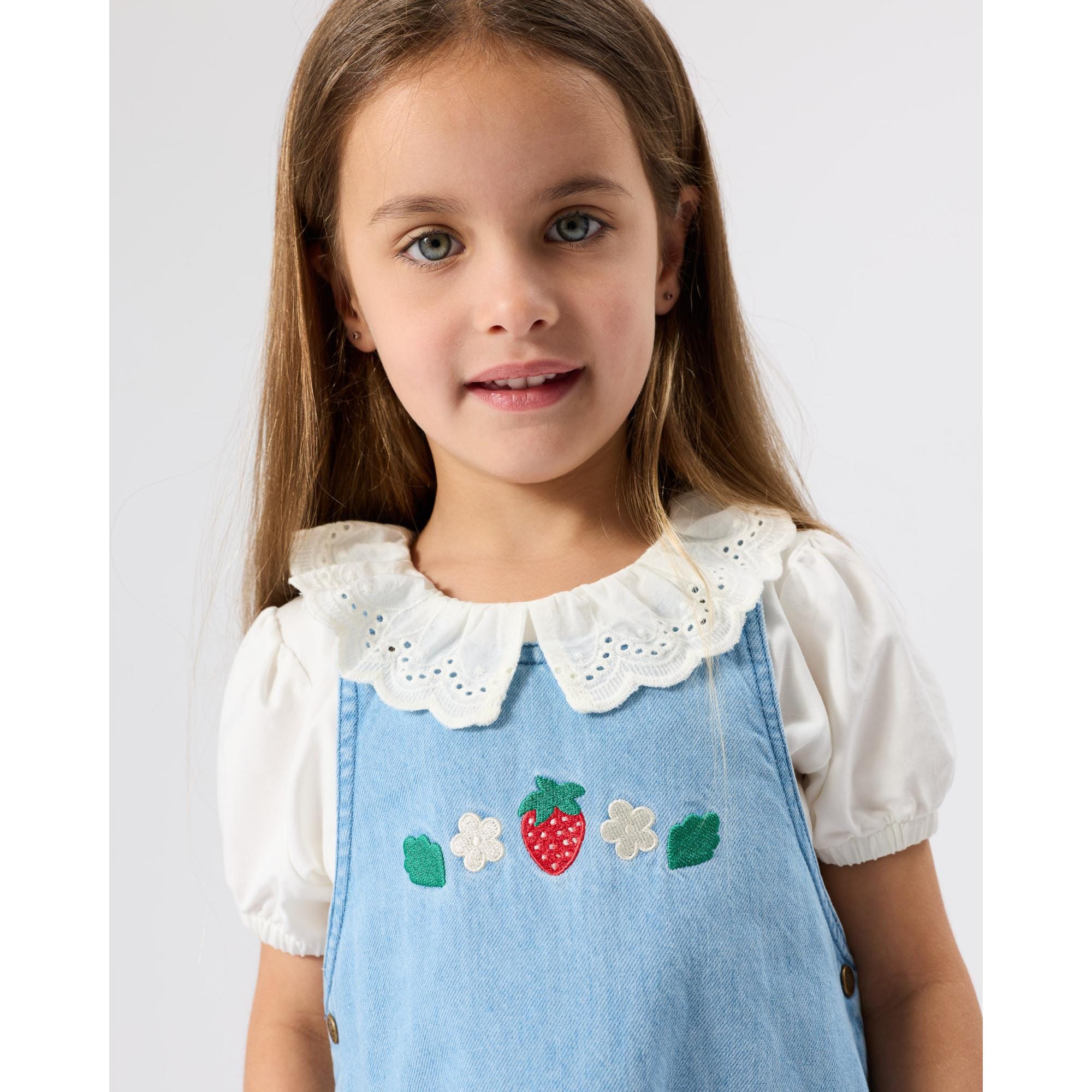 Goldie + Ace Girls Top Laura Puff Sleeve Collar Top