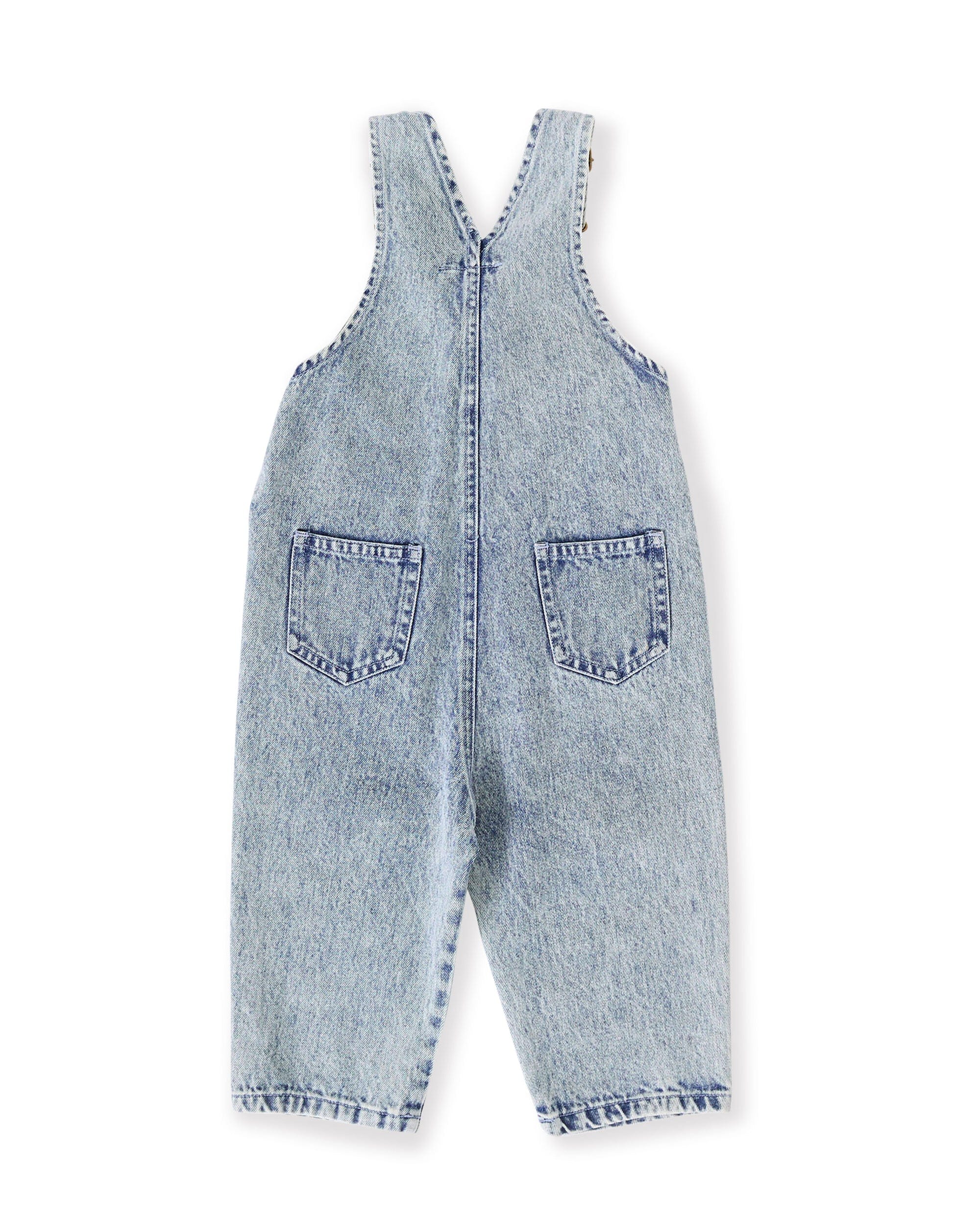 Goldie + Ace Unisex Onesie Austin Vintage Washed Denim Overalls Light Denim