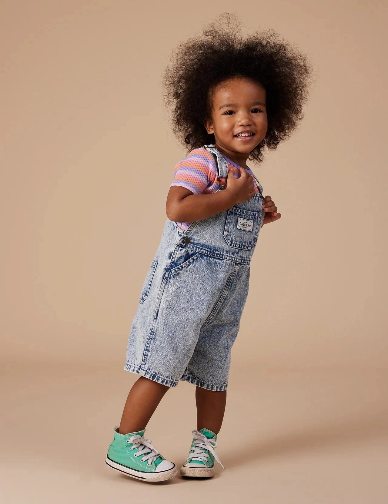 Goldie + Ace Unisex Onesie Burton Vintage Washed Denim Overalls