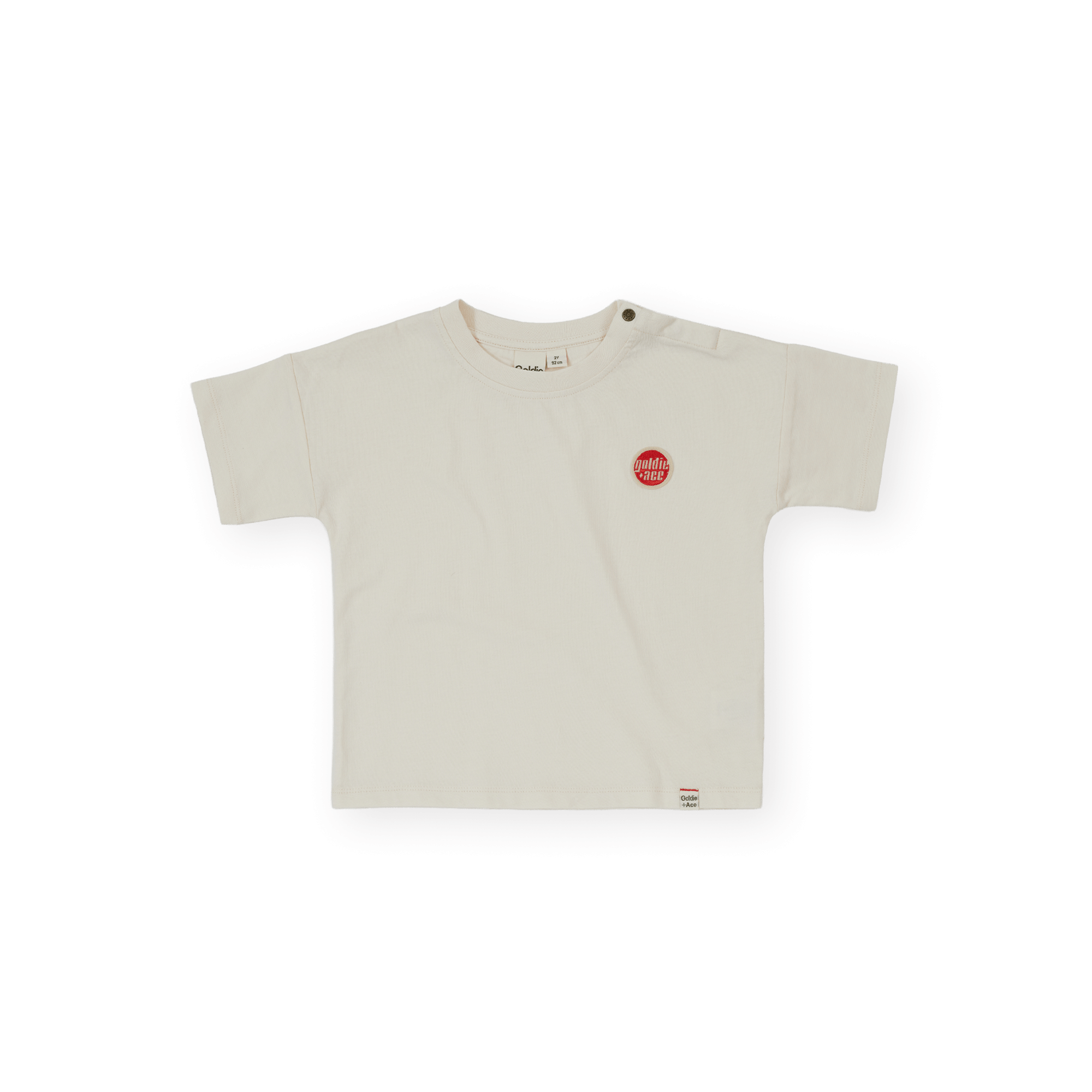 Goldie + Ace Unisex Tee Essential Logo T-Shirt Antique White