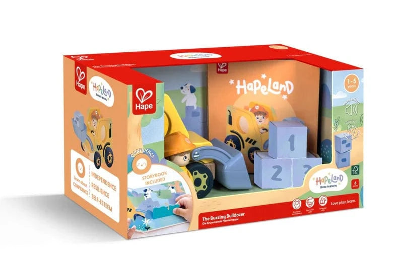 Hape Childrens Books HapeLand The Buzzing Bulldozer