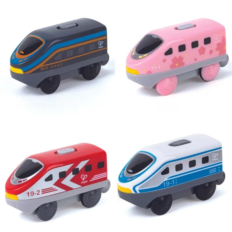 Hape Toys Battery Powered Inter-city Loco 4 Pack