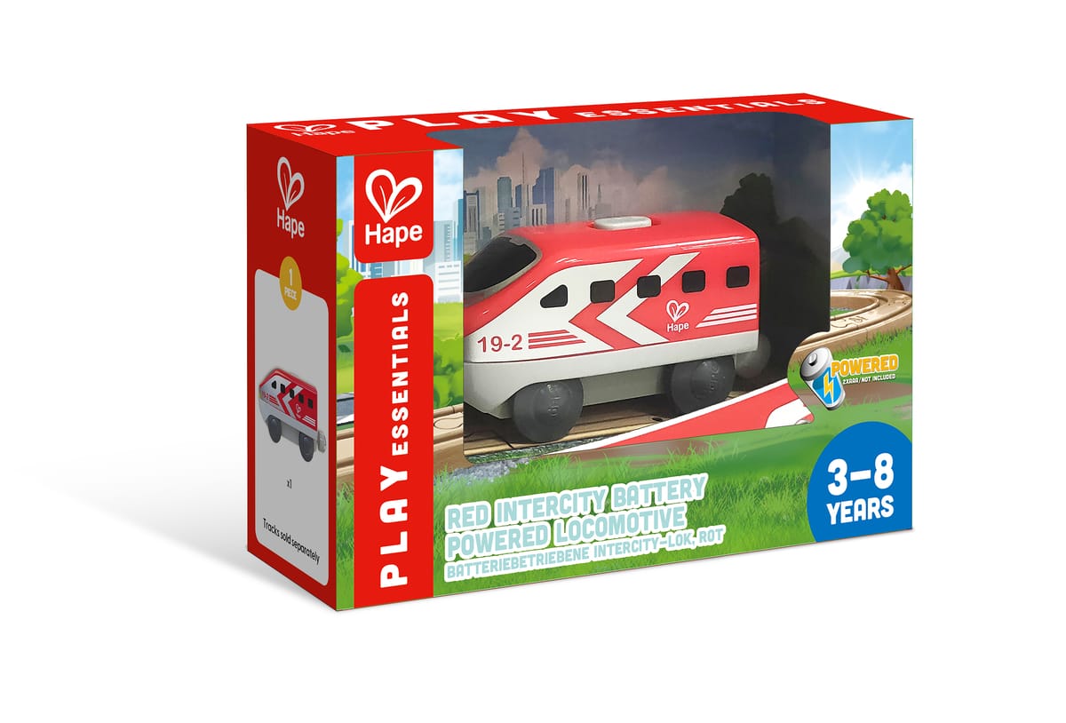 Hape Toys Battery Powered Inter-city Loco - Red