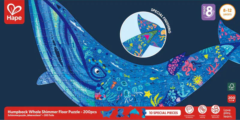 Hape Toys Floor Puzzle - Ocean Animal 200 Pieces