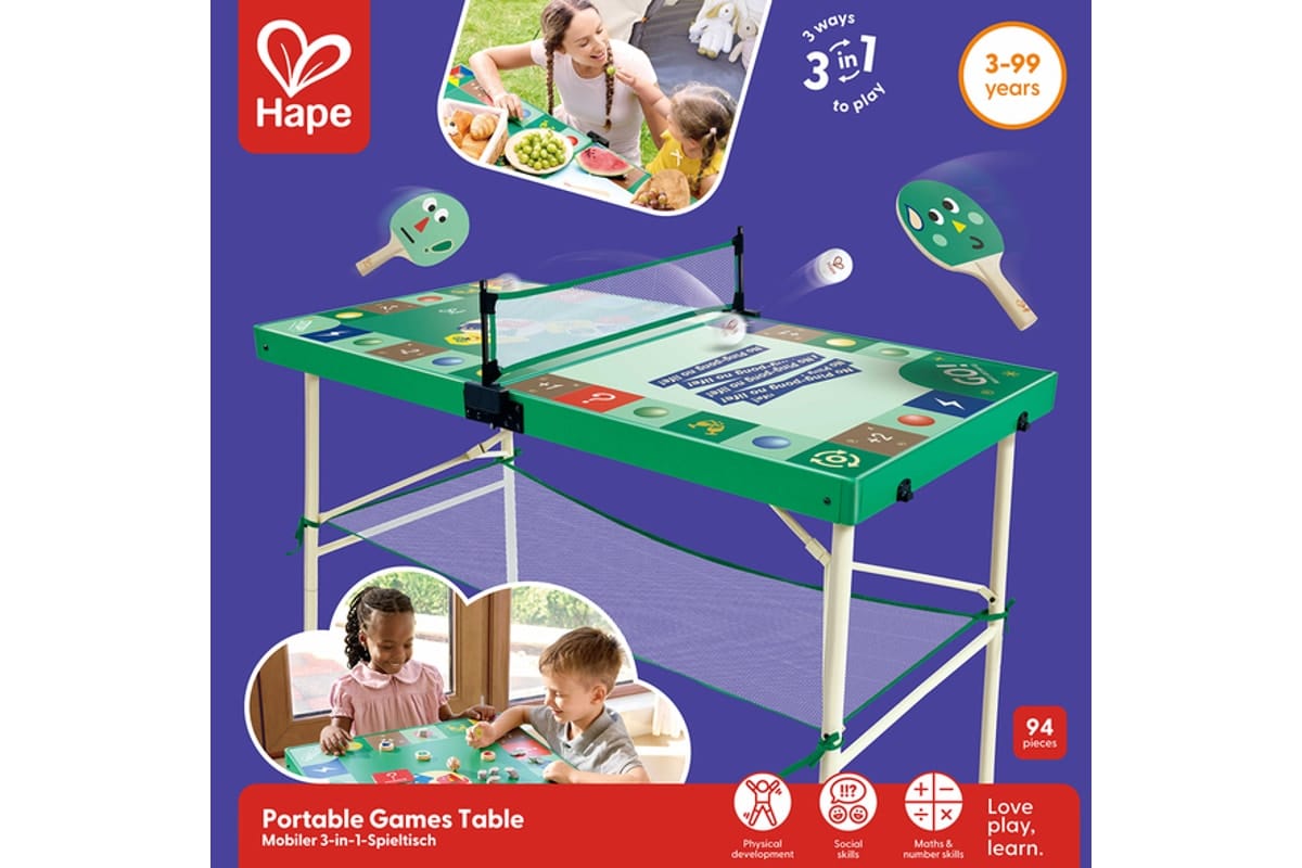 Hape Toys Hape 3 IN 1 Portable Games Table