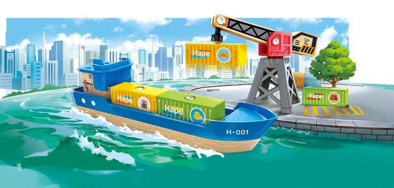 Hape Toys Hape Cargo Ship & Crane
