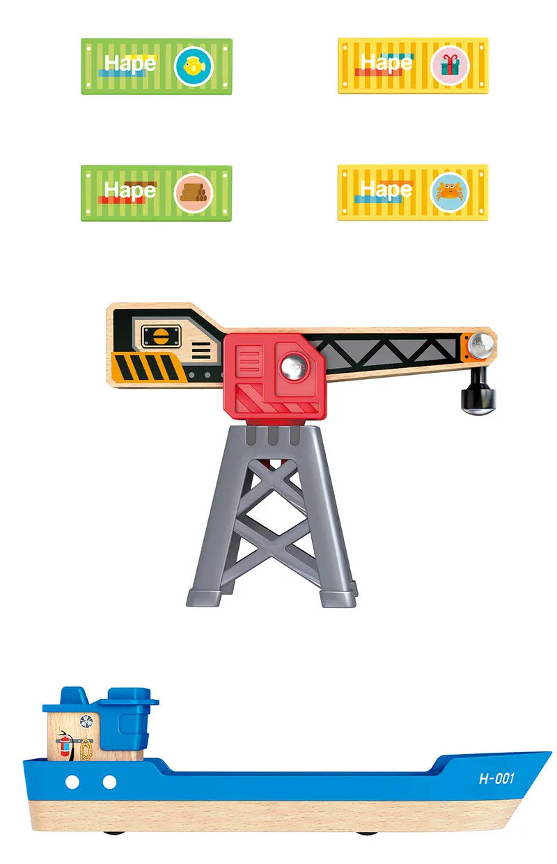 Hape Toys Hape Cargo Ship & Crane