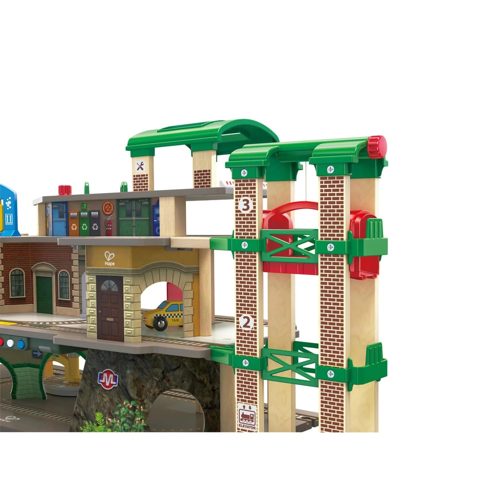 Hape Toys Multi-Level Railway City Set