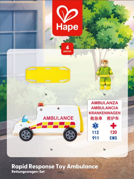 Hape Toys Rapid Response Toy Ambulance