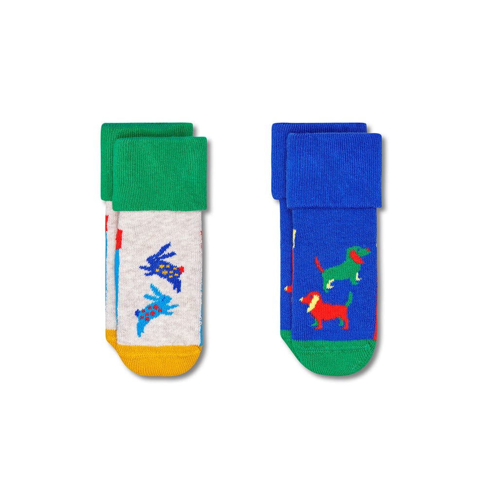Happy Socks Accessory Socks 0-6M Kids Terry Socks Bunny & Dog - 2 Pack