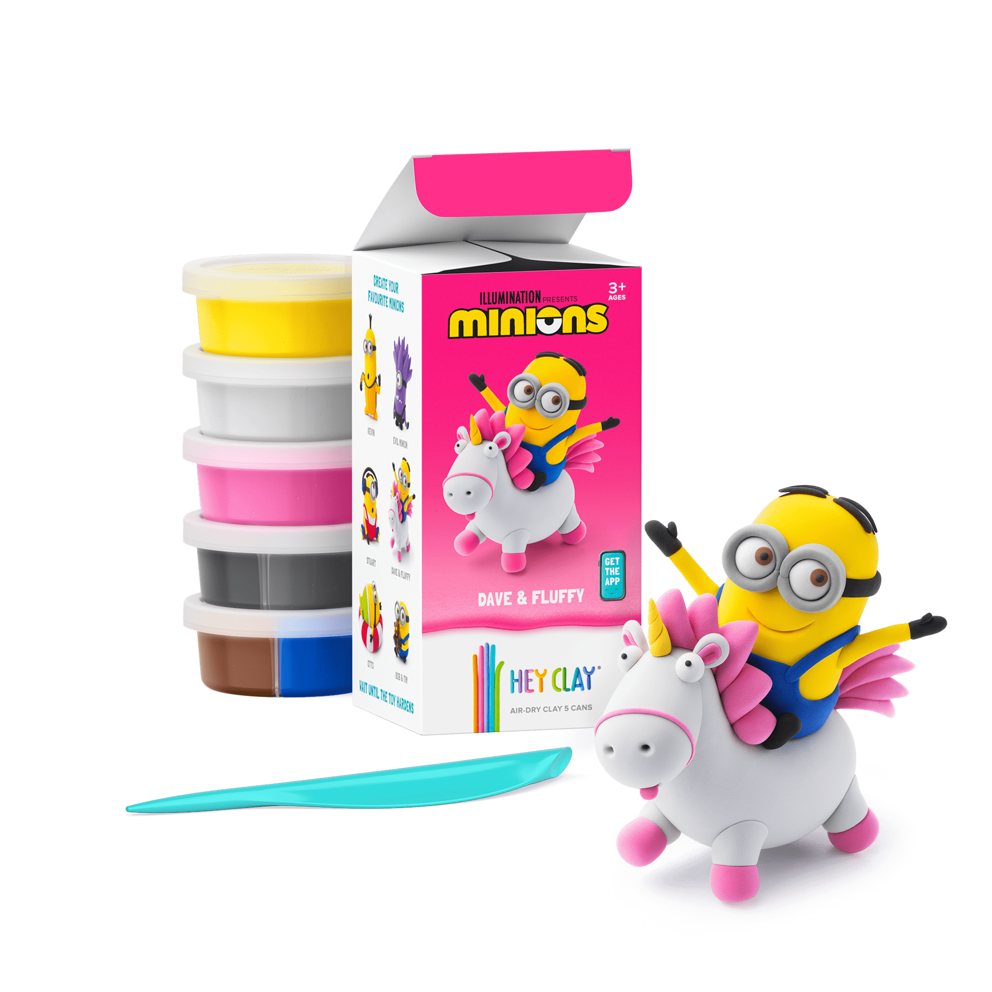 Hey Clay Toys Hey Clay - Minions, Dave & Fluffy, 5 cans