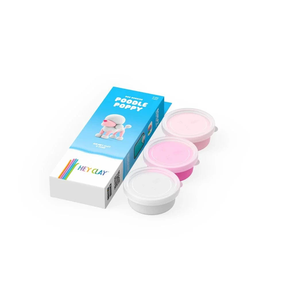 Hey Clay Toys Poodle Poppy, Dog Buddies, 3 cans
