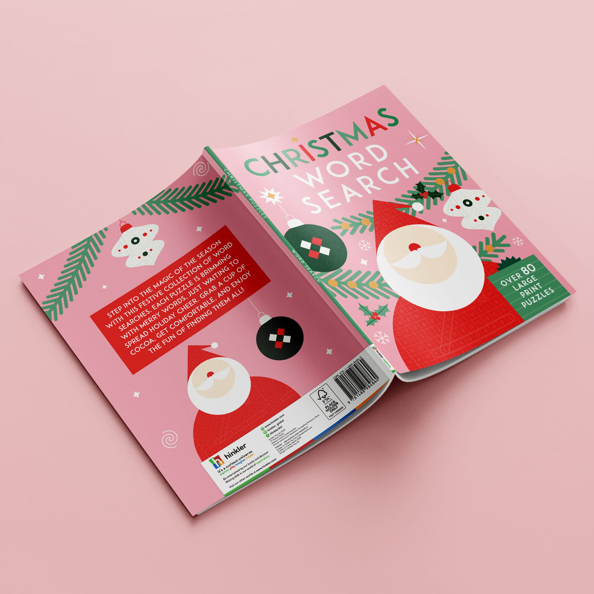 Hinkler Christmas Puzzles Word Search toy, featuring a festive word search game with colorful holiday-themed design.