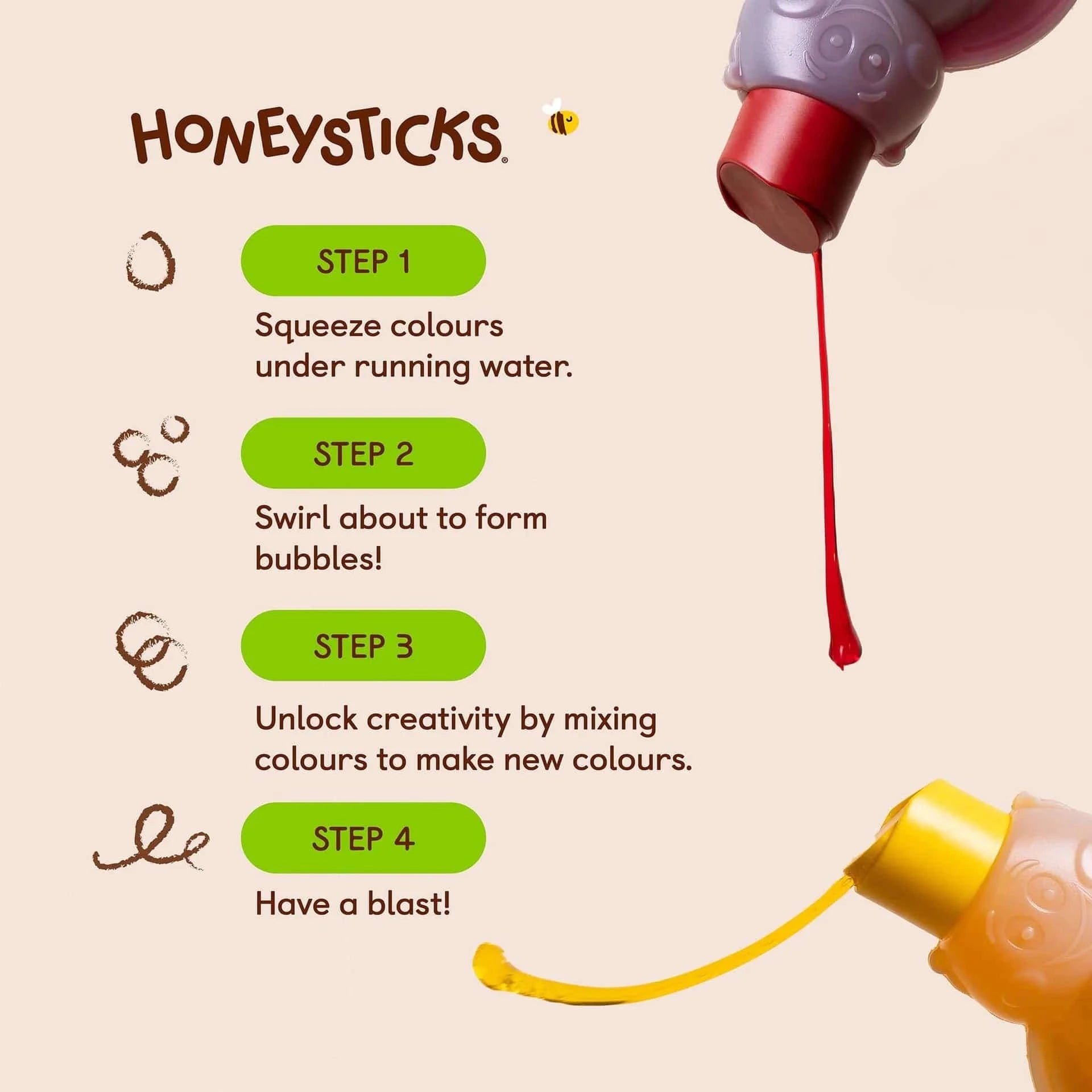 Honeysticks Bath Honeysticks Bubble Bath Colour Mixing 3pk 220ml