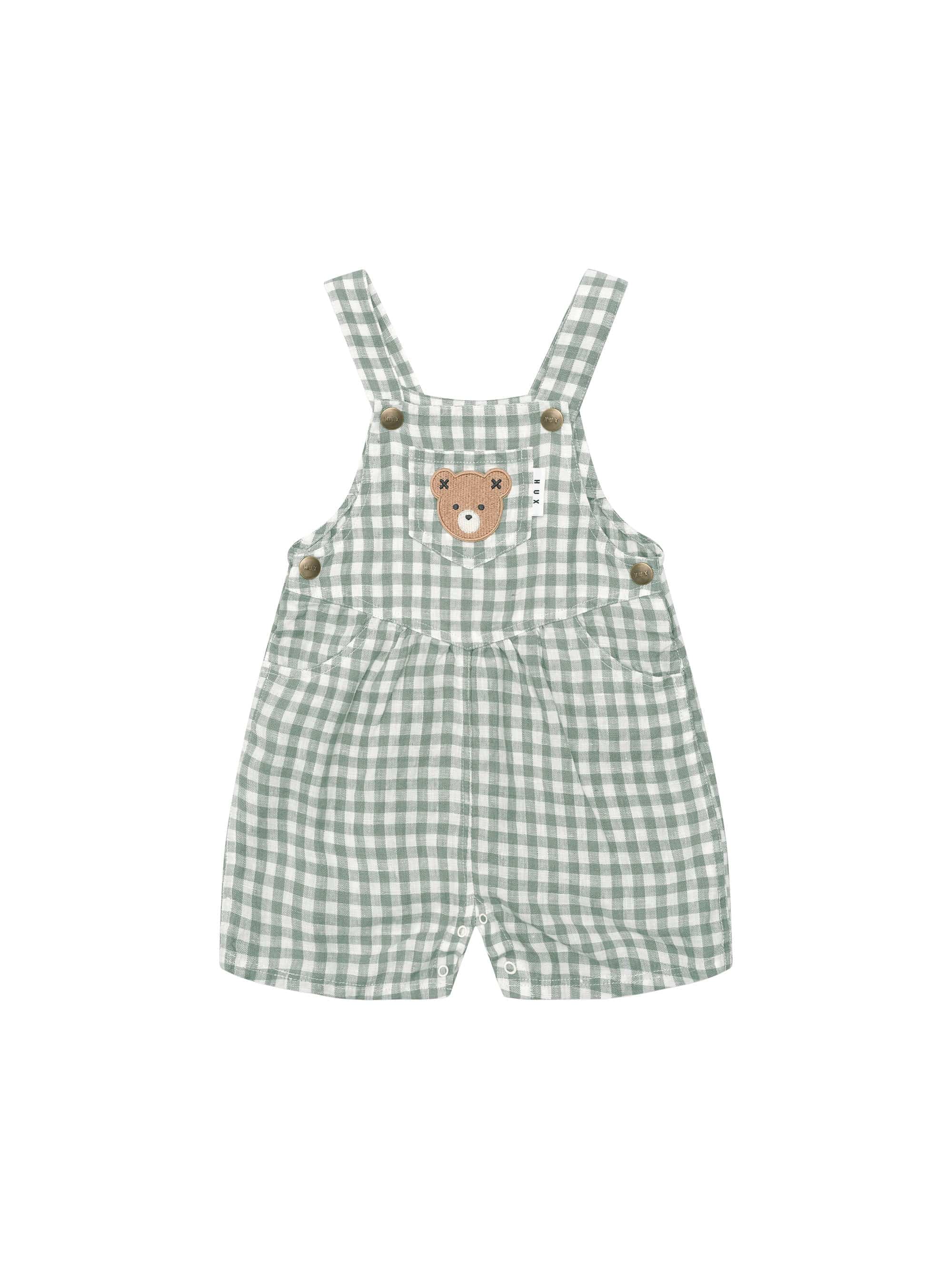 Huxbaby Boys All In Ones 0-3M Huxbear Check Short Overall