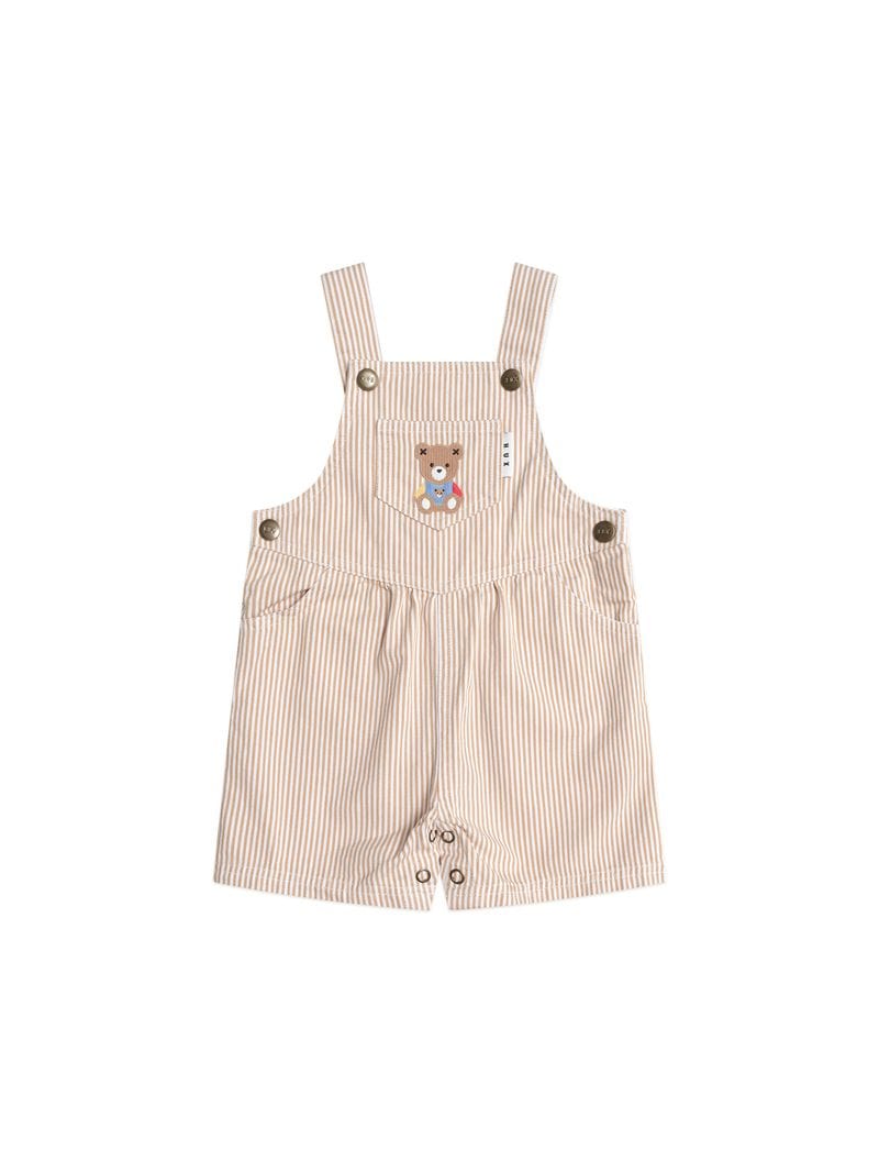 Huxbaby Boys All In Ones 3-6M Sandbox Stripe Short Overalls