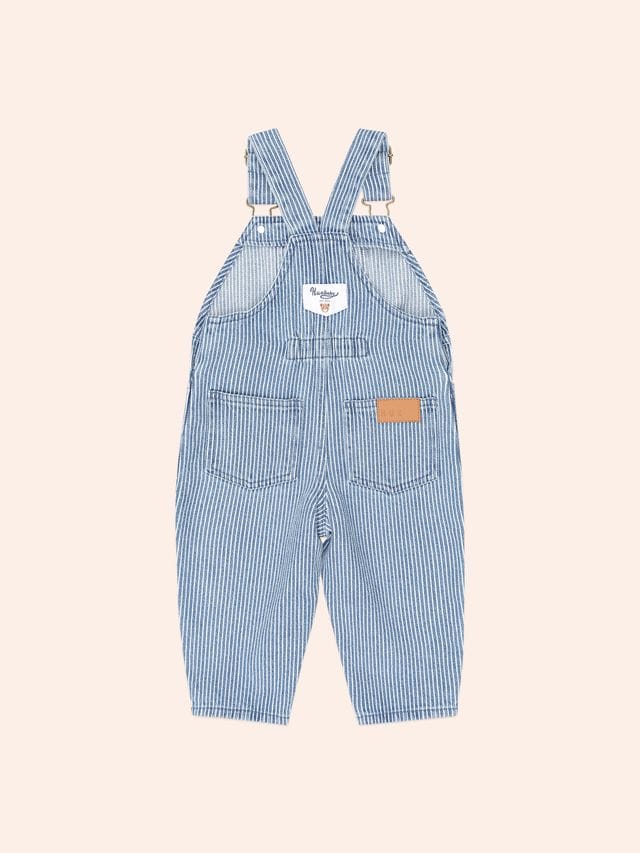 Huxbaby Boys All In Ones Car Denim Stripe Overalls