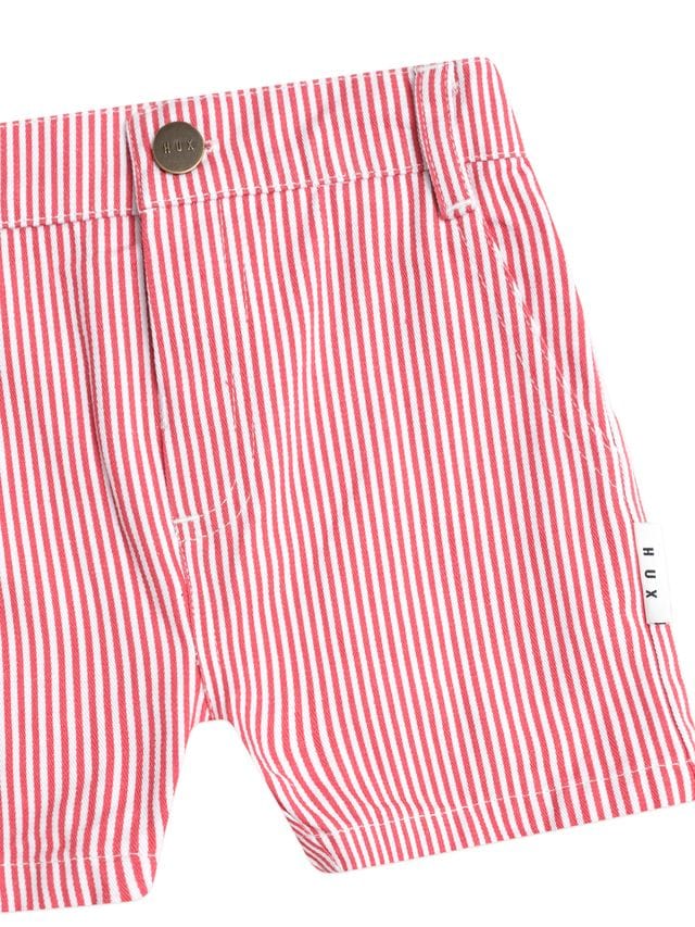 Huxbaby Boys All In Ones Chill Red Stripe Chino Shorts