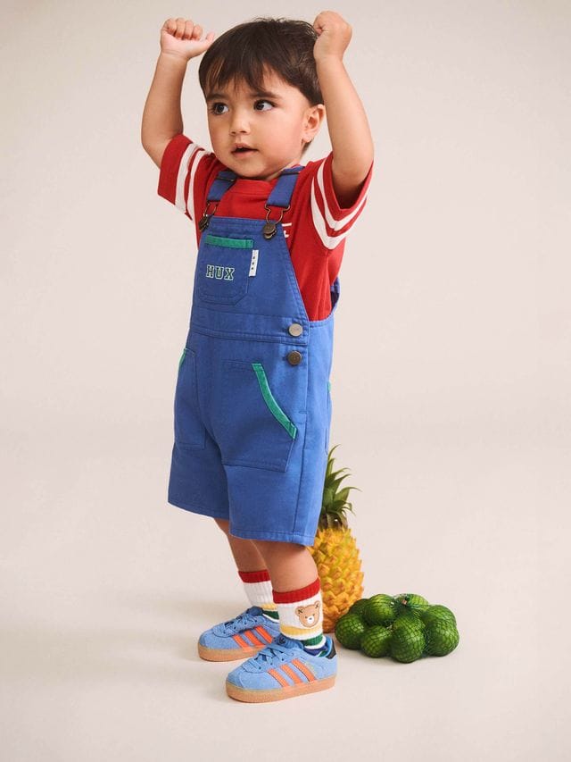 Huxbaby Boys All In Ones Cobalt Hux Shortall