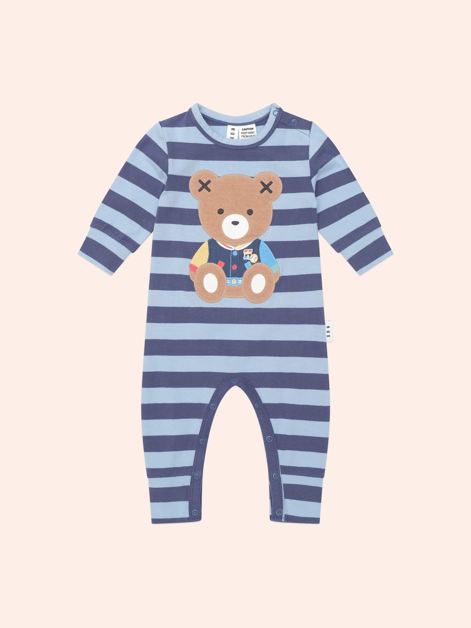 Huxbaby Boys All In Ones College Hux Blue Stripe Romper