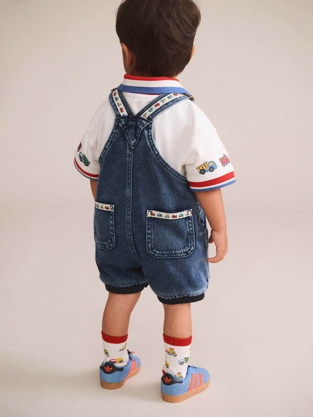 Huxbaby Boys All In Ones Construction 2PC Set