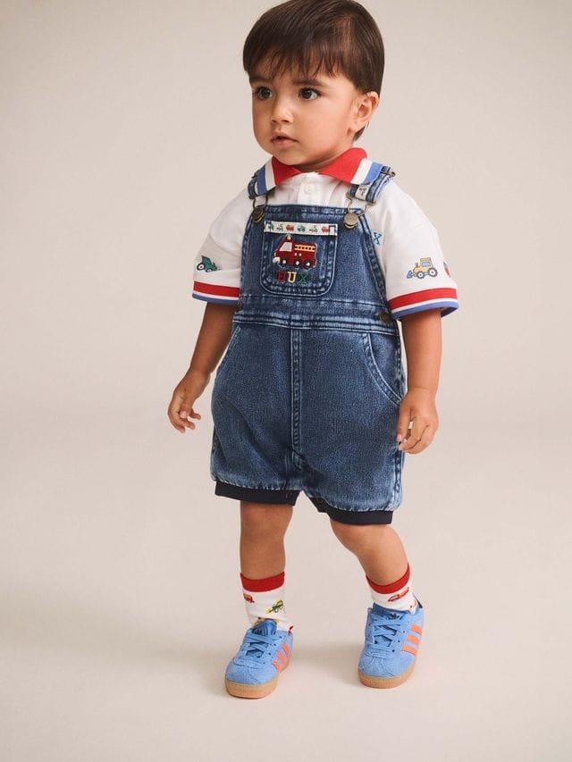 Huxbaby Boys All In Ones Construction 2PC Set