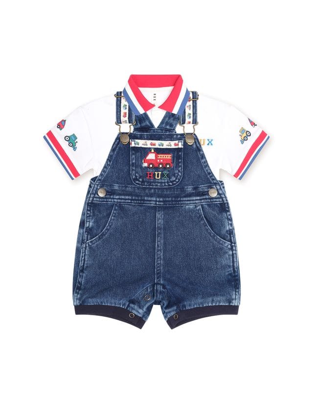 Huxbaby Boys All In Ones Construction 2PC Set