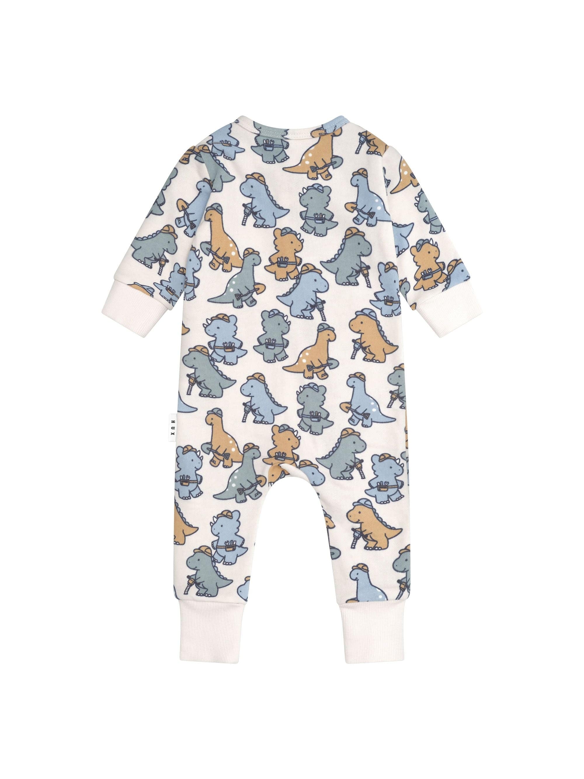 Huxbaby Boys All In Ones Construction Dinos Romper