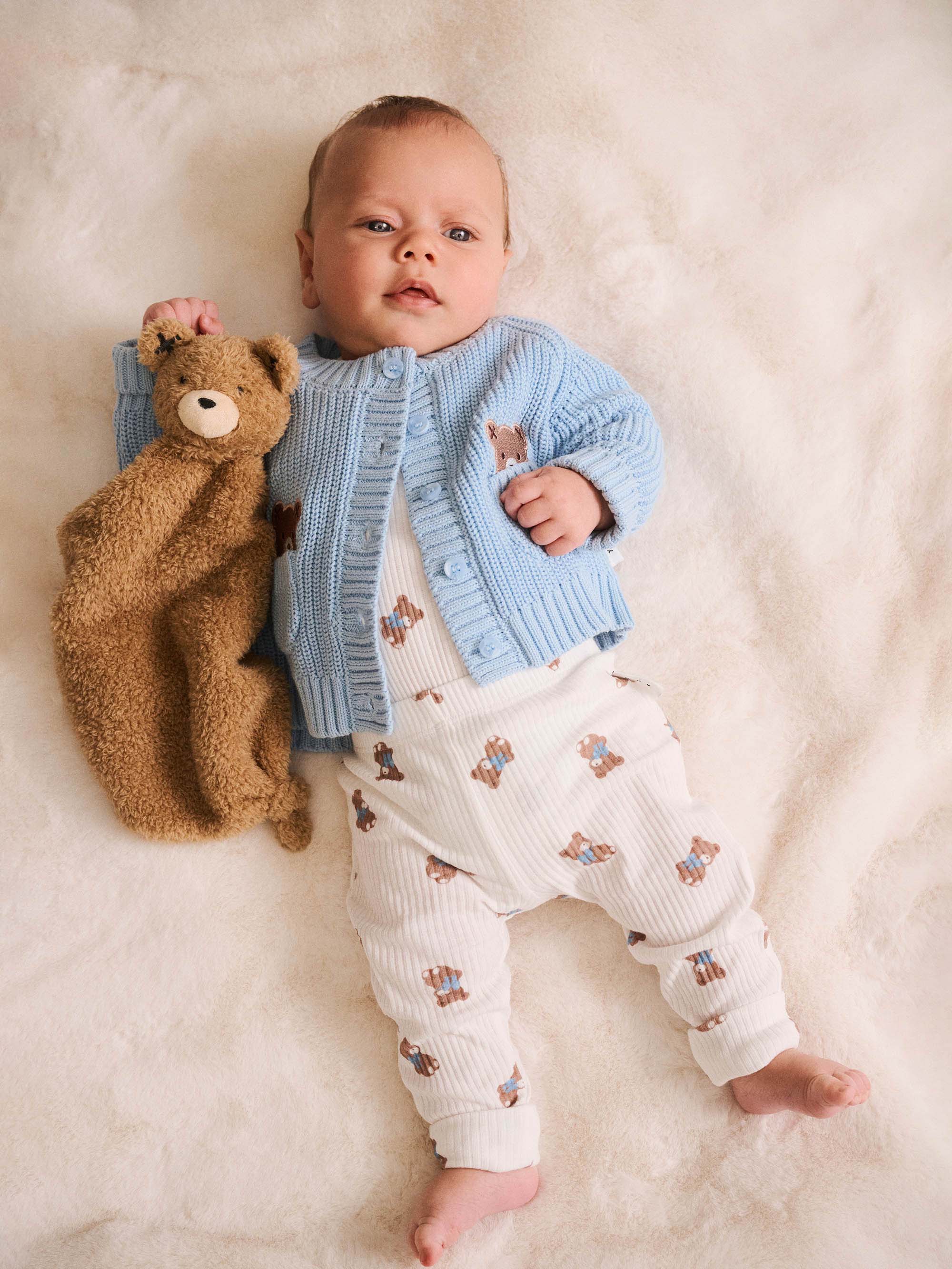 Huxbaby Boys Jumper Baby Blue Fisherman Cardi