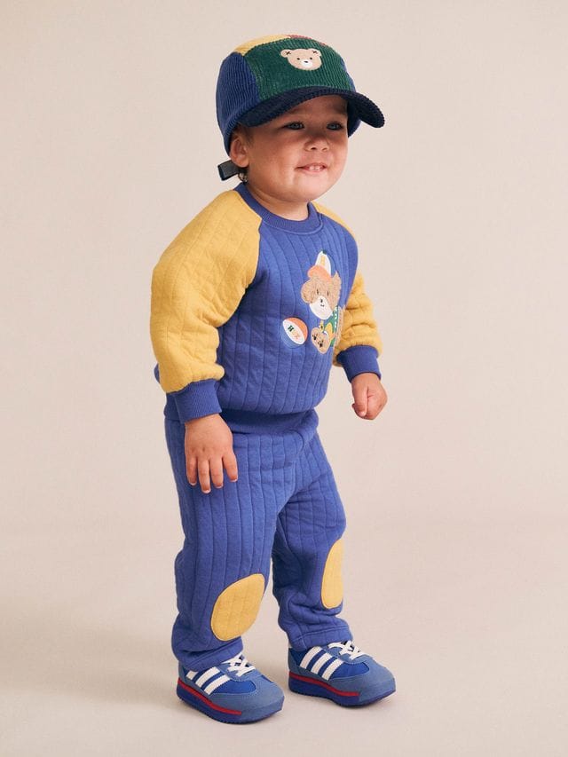 Huxbaby Boys Jumper Basketball Doggy Quilted Sweatshirt