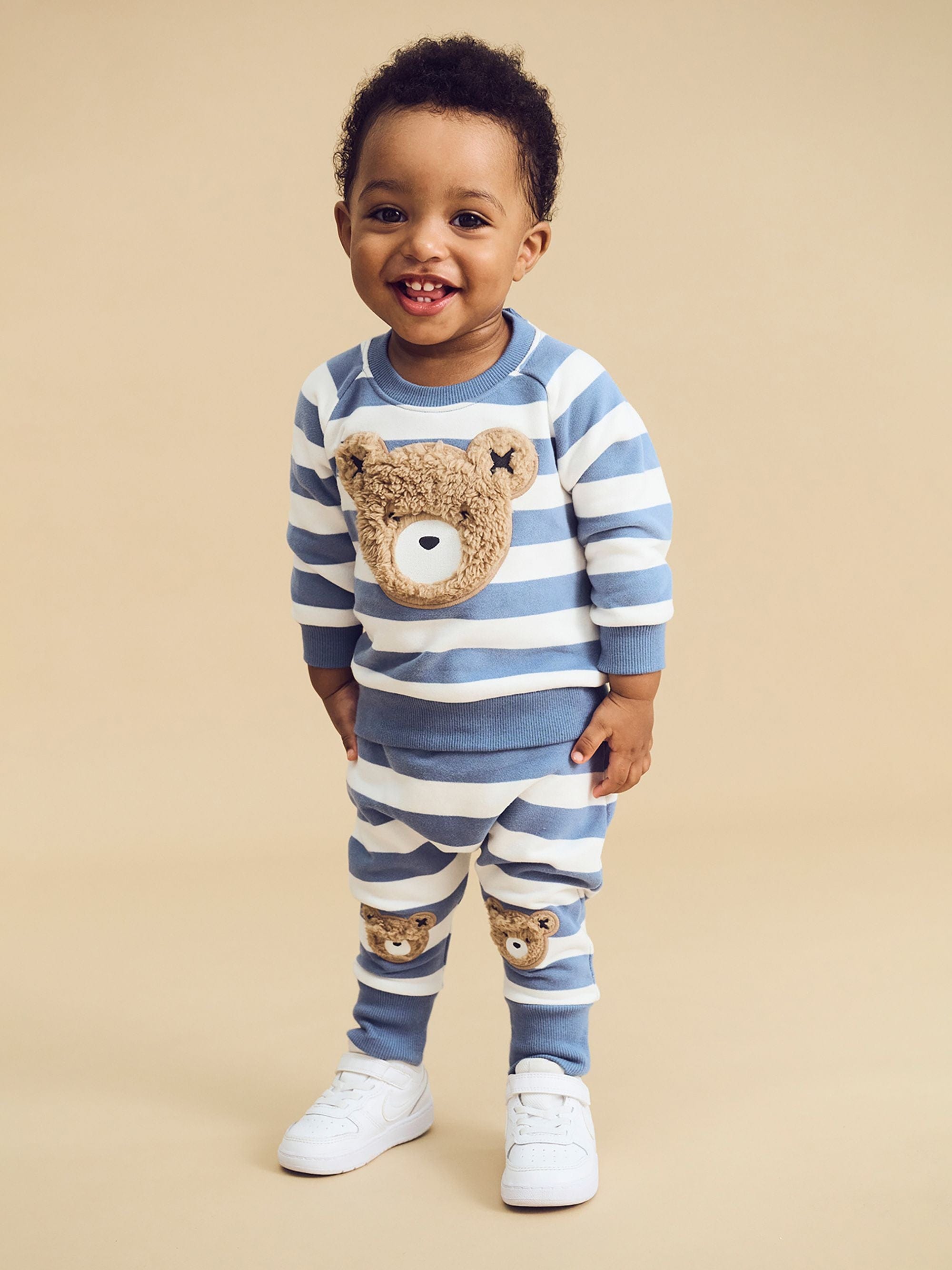 Huxbaby Boys Jumper Furry Hux Stripe Sweatshirt