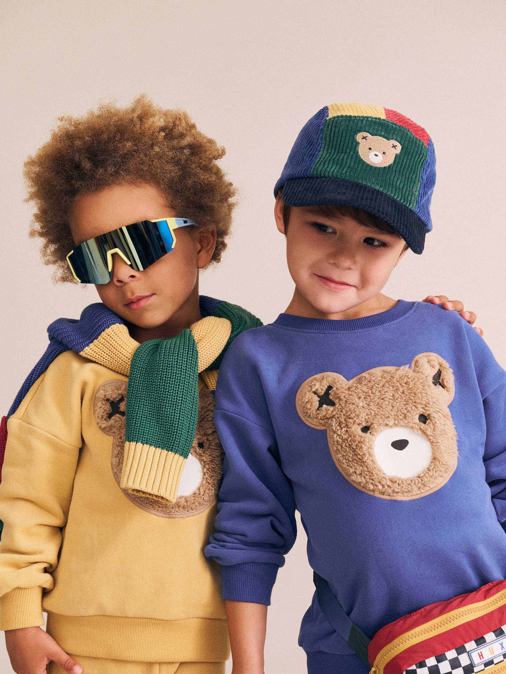 Huxbaby Boys Jumper Furry Huxbear Cobalt Sweatshirt