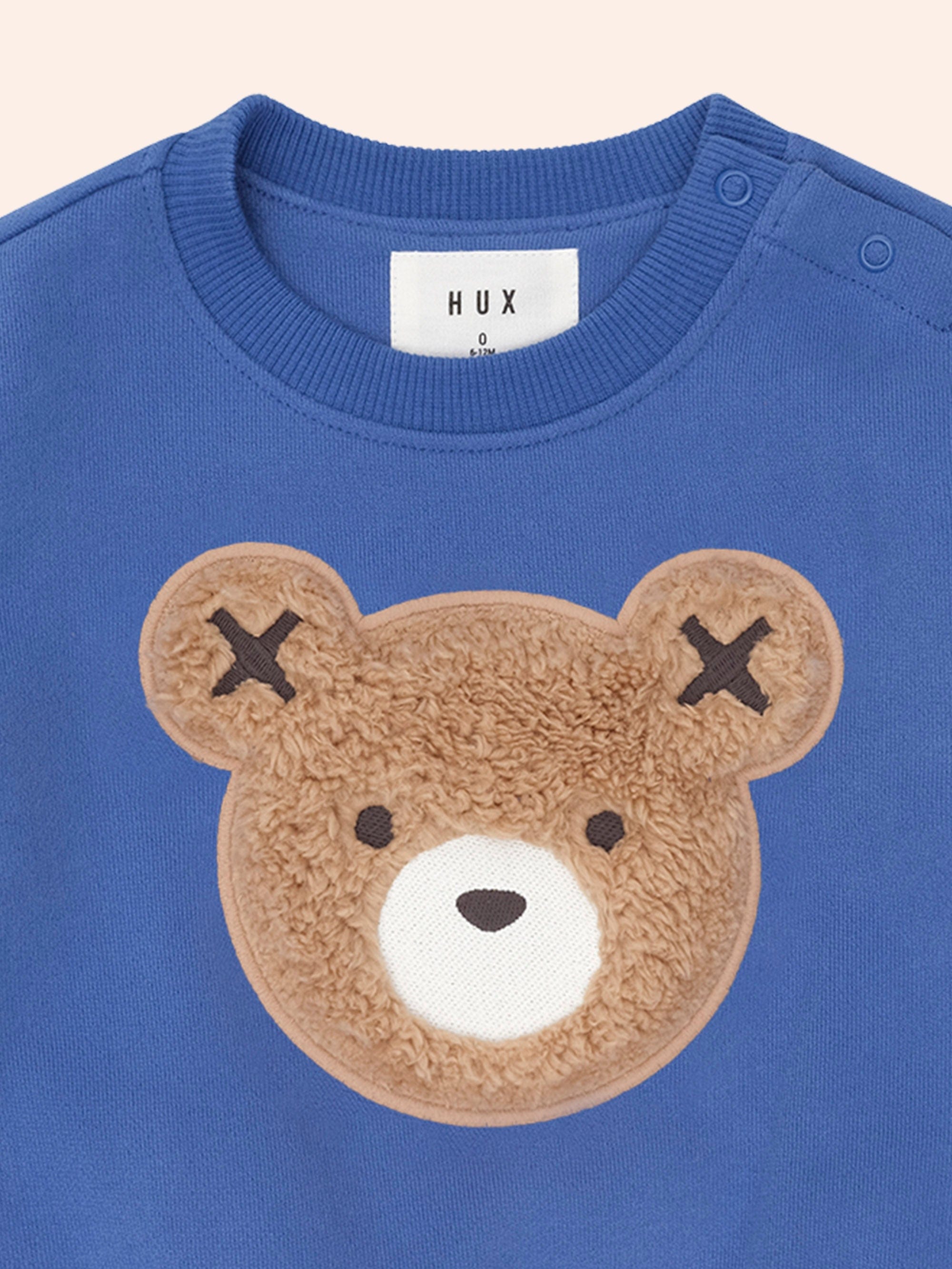 Huxbaby Boys Jumper Furry Huxbear Cobalt Sweatshirt
