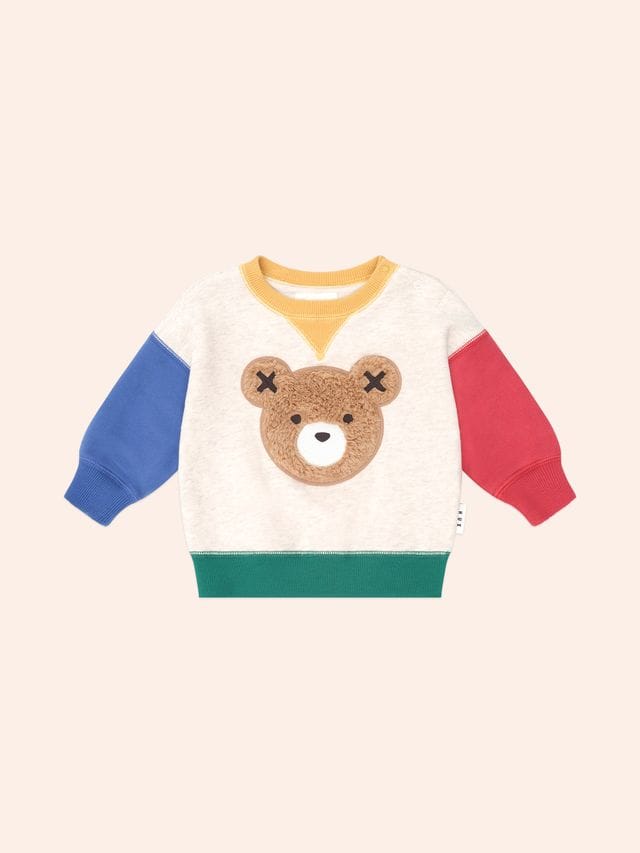 Huxbaby Boys Jumper Furry Huxbear Colour Block Sweatshirt