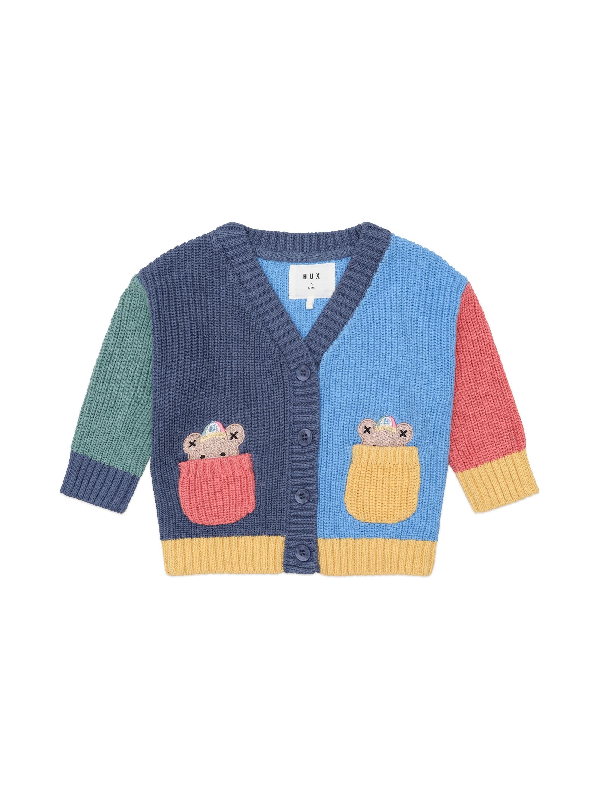 Huxbaby Boys Jumper Peeping Pocket Hux Cardi