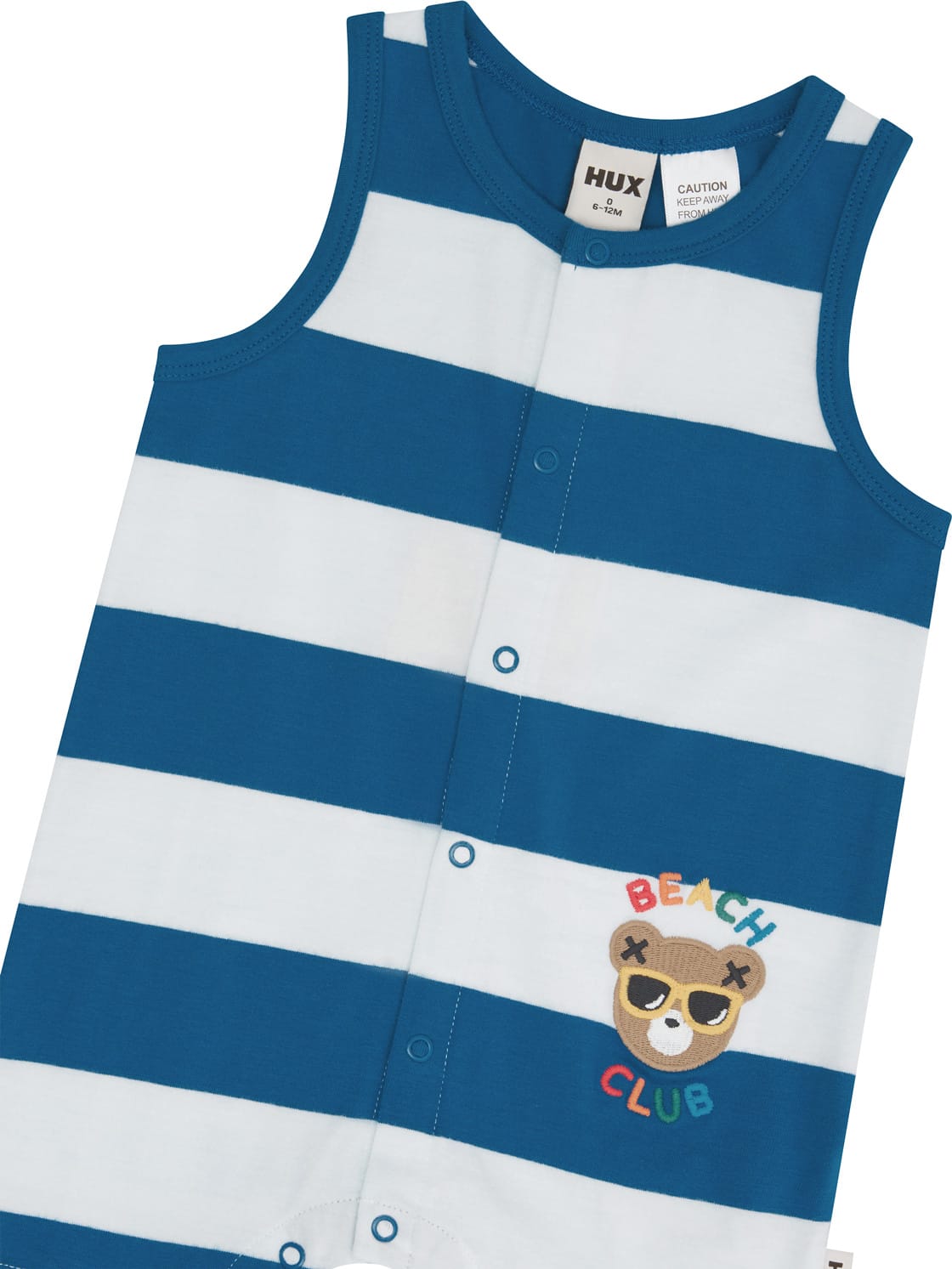 Huxbaby Boys Onesie Beach Club Hux Block Stripe Romper