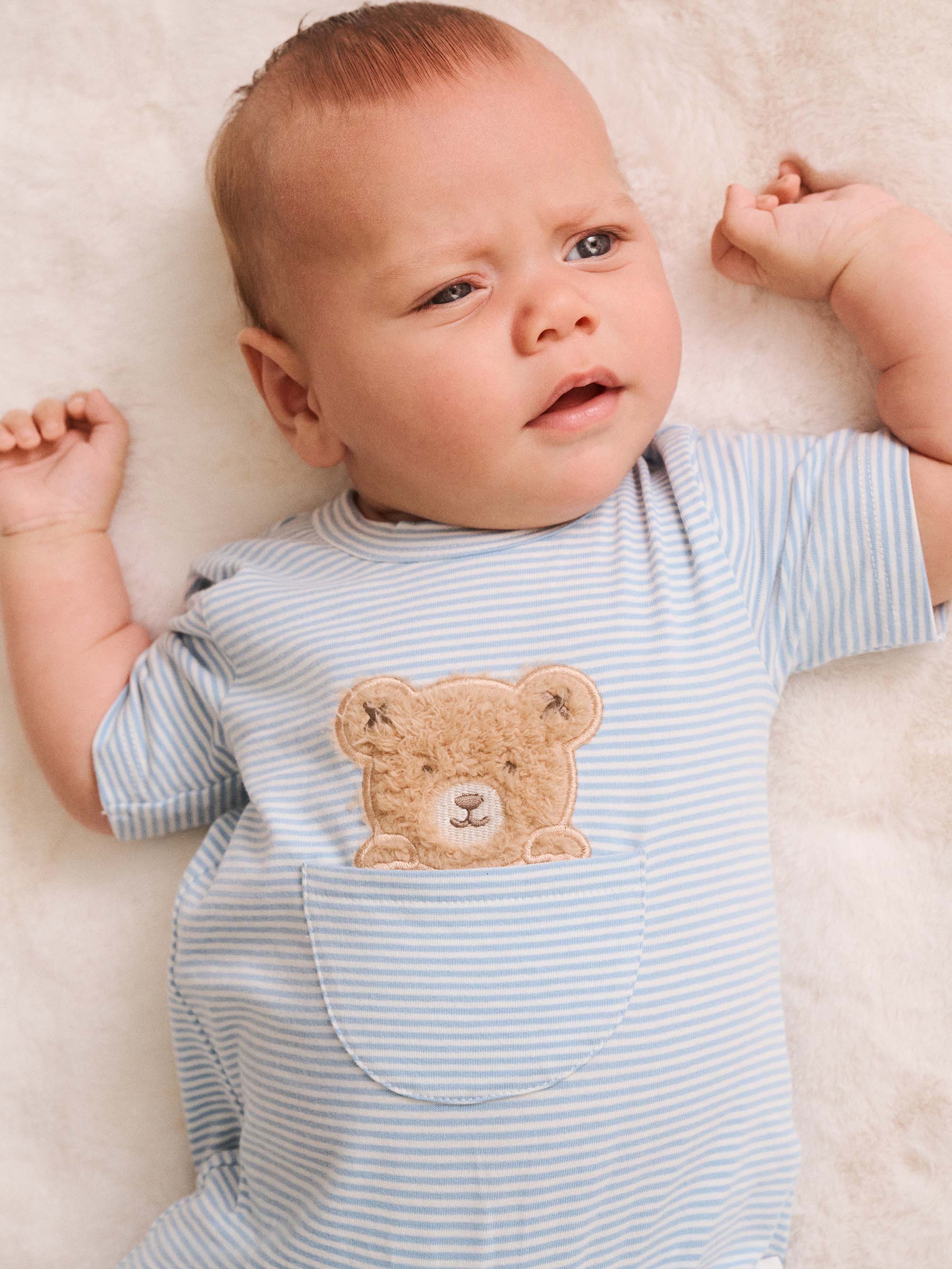 Huxbaby Boys Onesie NB Peekaboo Hux Stripe Bodysuit