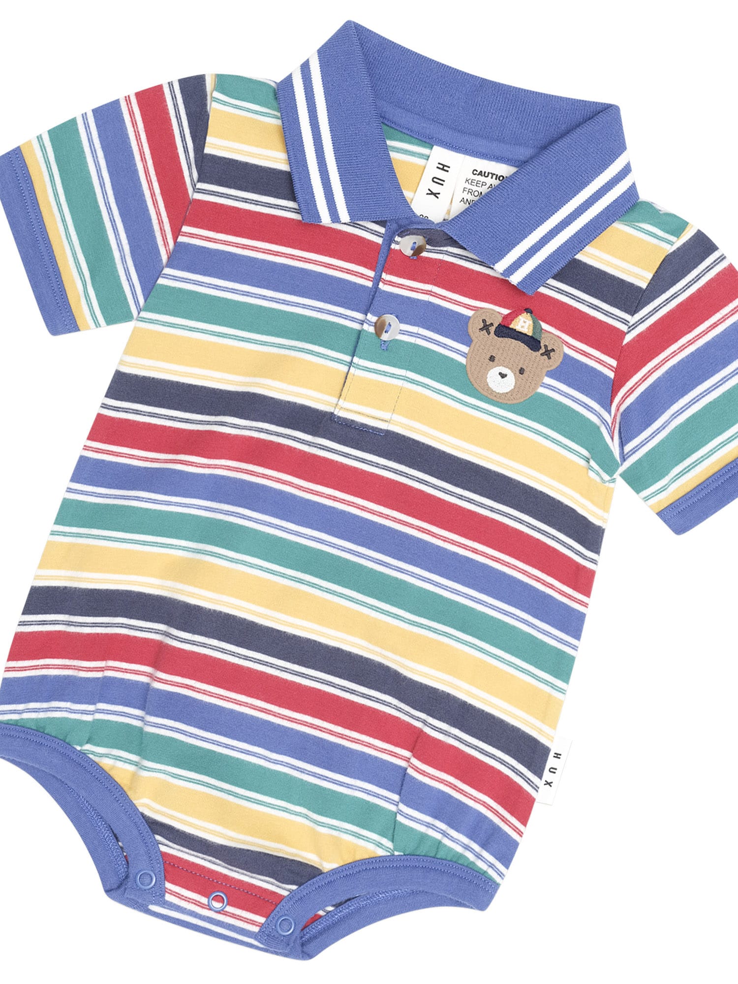 Huxbaby Boys Onesie Vintage Stripe Hux Polo Romper