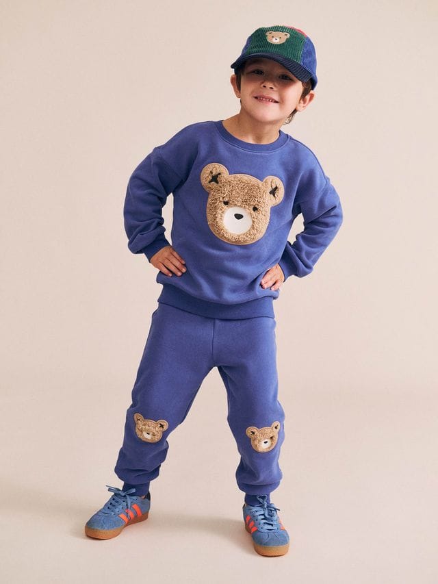 Huxbaby Boys Pant Furry Huxbear Cobalt Trackpant