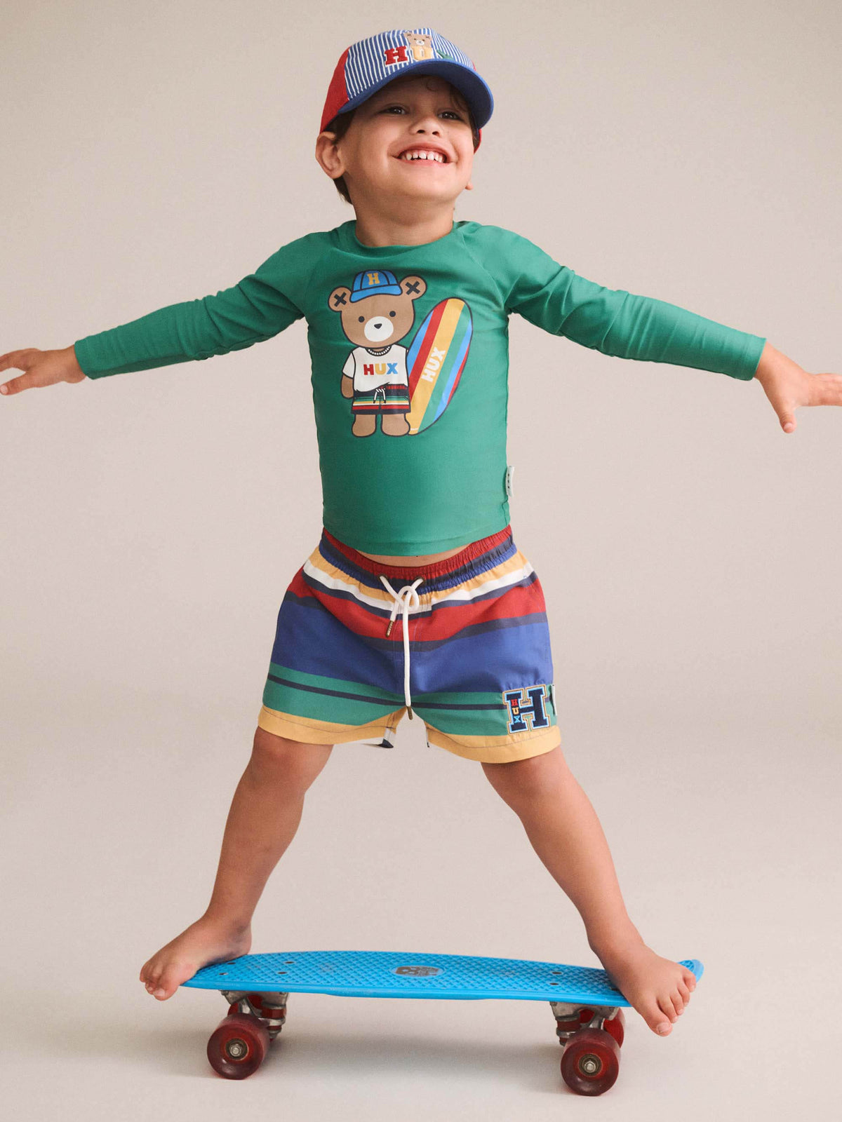 Huxbaby Boys Swimwear 3Y Variegated Stripe Boardshort