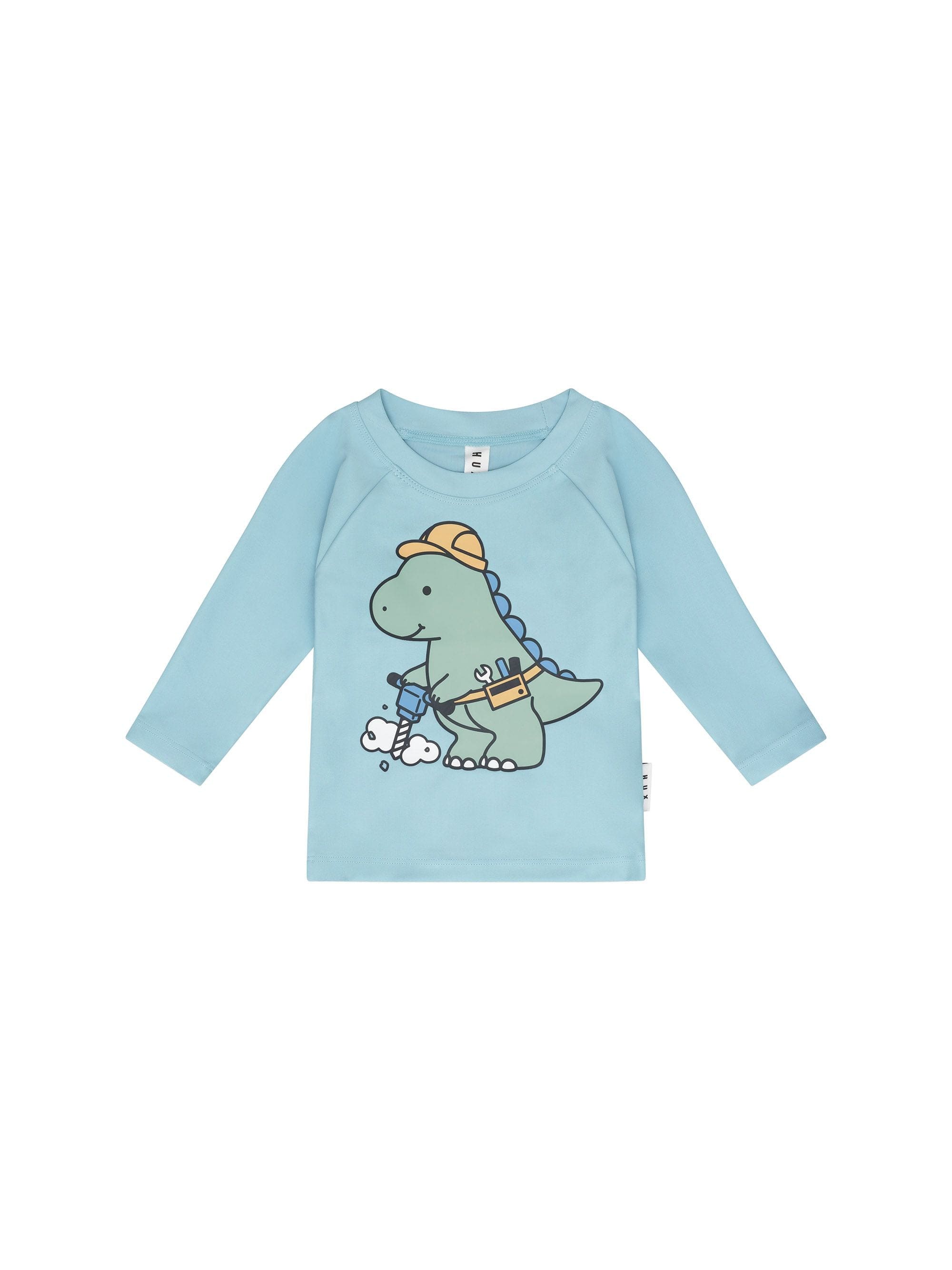 Huxbaby Boys Swimwear Construction Dino Rashguard