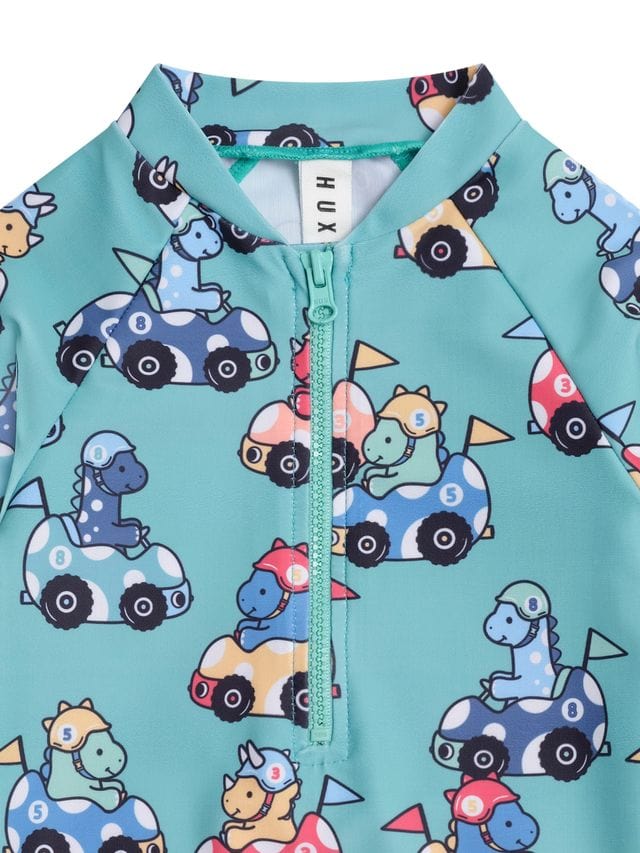 Huxbaby Boys Swimwear Racer Dino Swimsuit Shortie