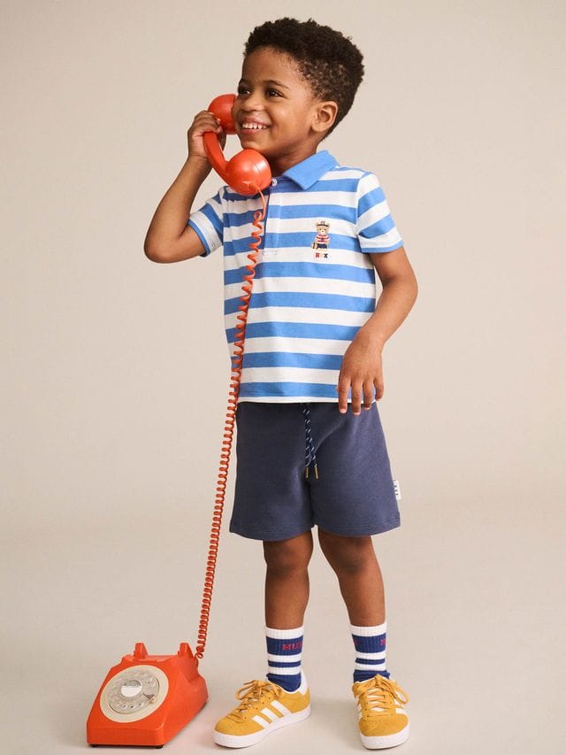 Huxbaby Boys Tops 1Y Nautical Stripe Standing Hux Polo