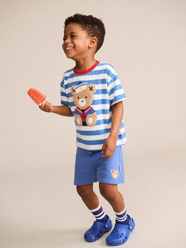 Huxbaby Boys Tops 6-12M Nautical Stripe Sitting Hux Tee