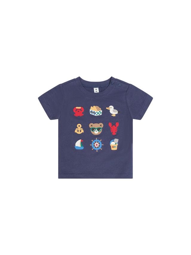 Huxbaby Boys Tops 9 Nautical Embroidered Tee
