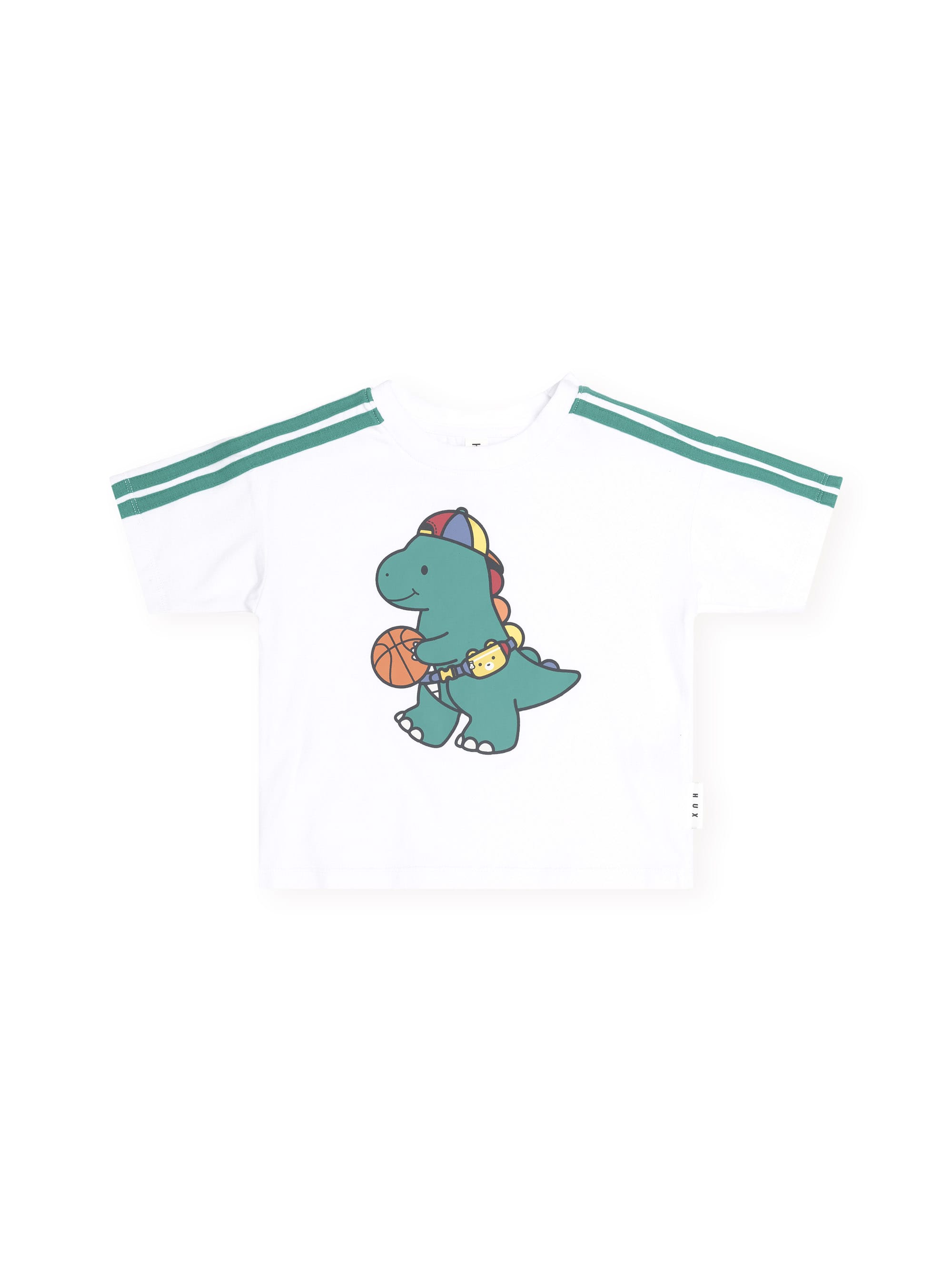 Huxbaby Boys Tops Baller Dino Sporty Stripe Tee