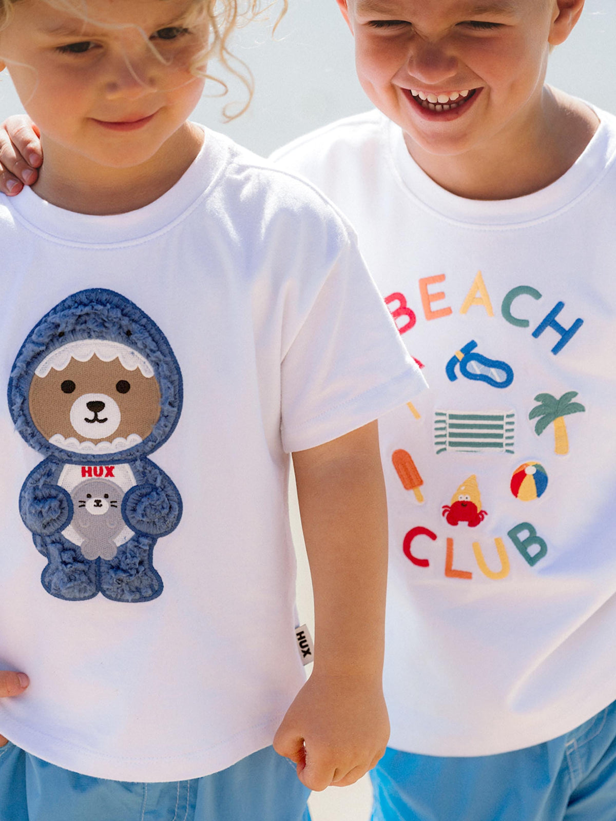 Huxbaby Boys Tops Beach Club Emb Drop Shoulder Tee
